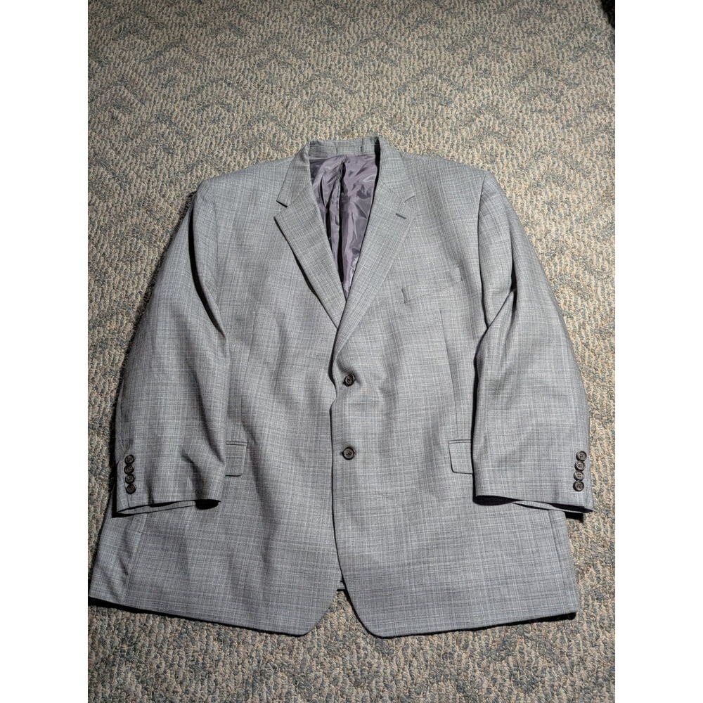 Lauren Ralph Lauren Mens 52R Grey Silk Wool Blend Glen Plaid Sport Coat Blazer